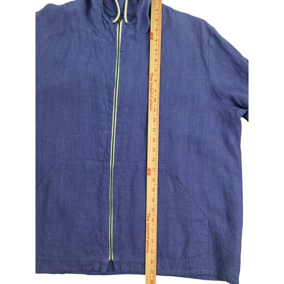 FLAX Lithuanian Linen Hoodie Jacket Wmn M Periwinkle Full Zip Lagenlook BOHO NWT - Picture 16 of 16